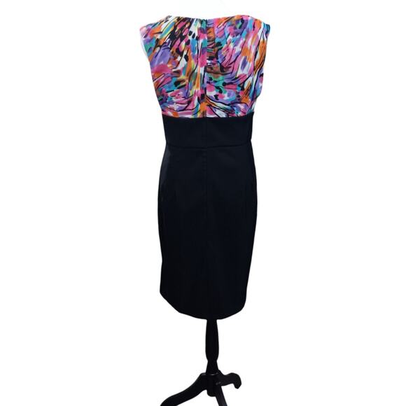 Y2K Dress Empire Waist Dressy Career A-Line Pleats Yoke 12 StainedGlass Abstract - Picture 3 of 11